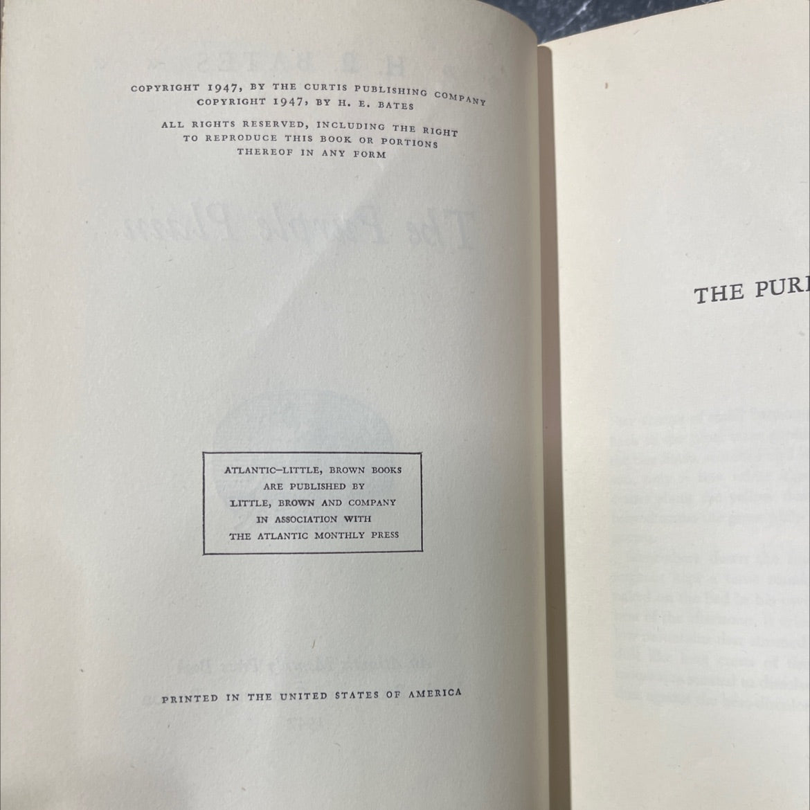 the purple plain book, by H. E. Bates, 1947 Hardcover image 3
