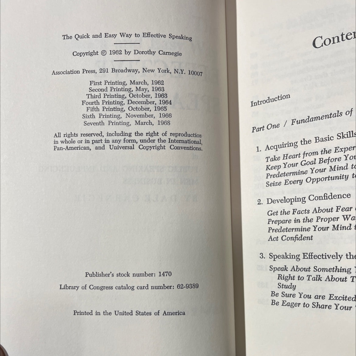 the quick and easy way to effective speaking book, by dorothy carnegie, 1966 Hardcover image 3