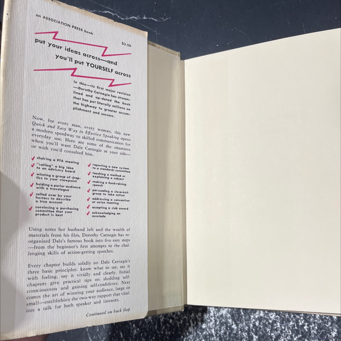 the quick and easy way to effective speaking book, by dorothy carnegie, 1966 Hardcover image 4