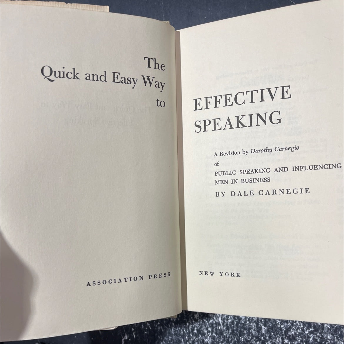the quick and easy way to effective speaking book, by dorothy carnegie, 1966 Hardcover image 2