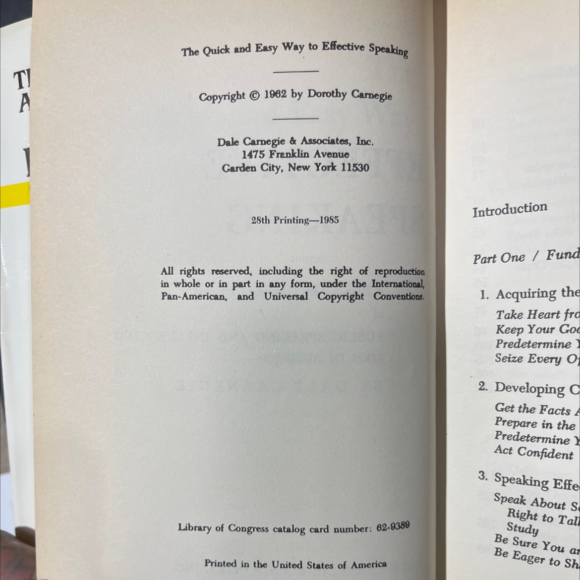the quick and easy way to effective speaking book, by dorothy carnegie, 1985 Hardcover image 3