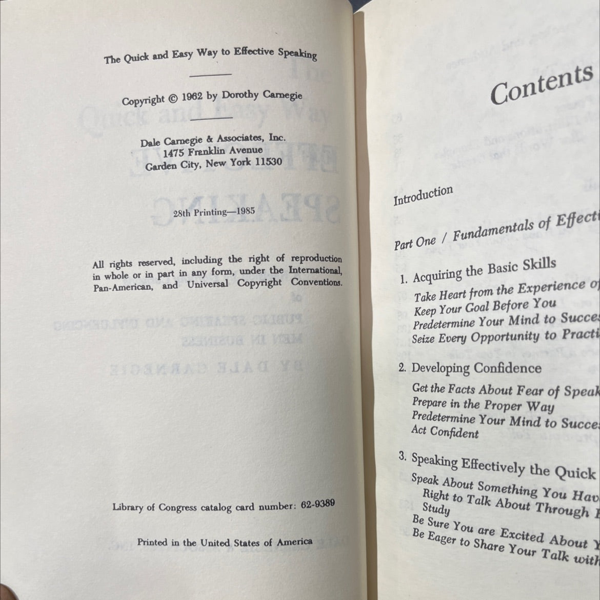 the quick and easy way to effective speaking book, by dorothy carnegie, 1985 Hardcover image 3