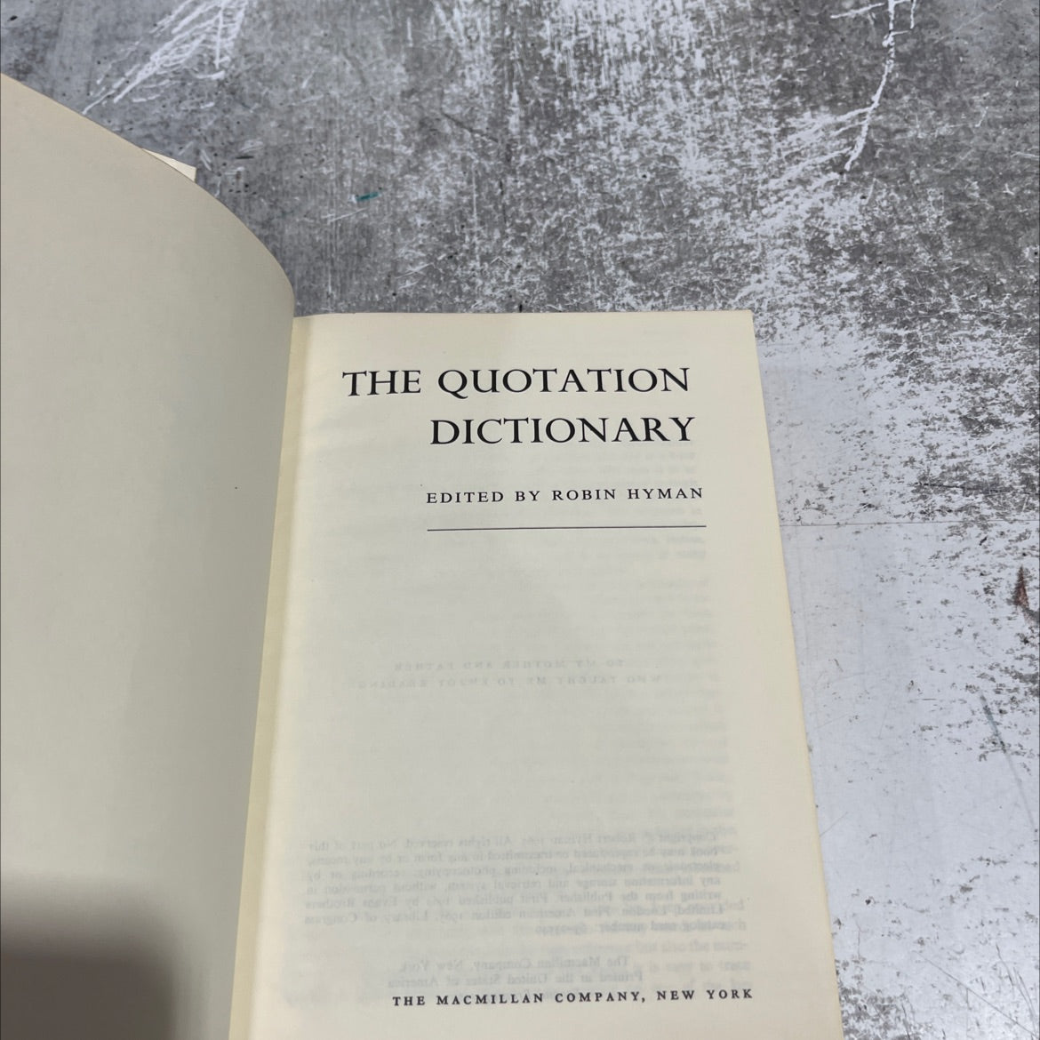 the quotation dictionary book, by robin hyman, 1967 Hardcover image 2