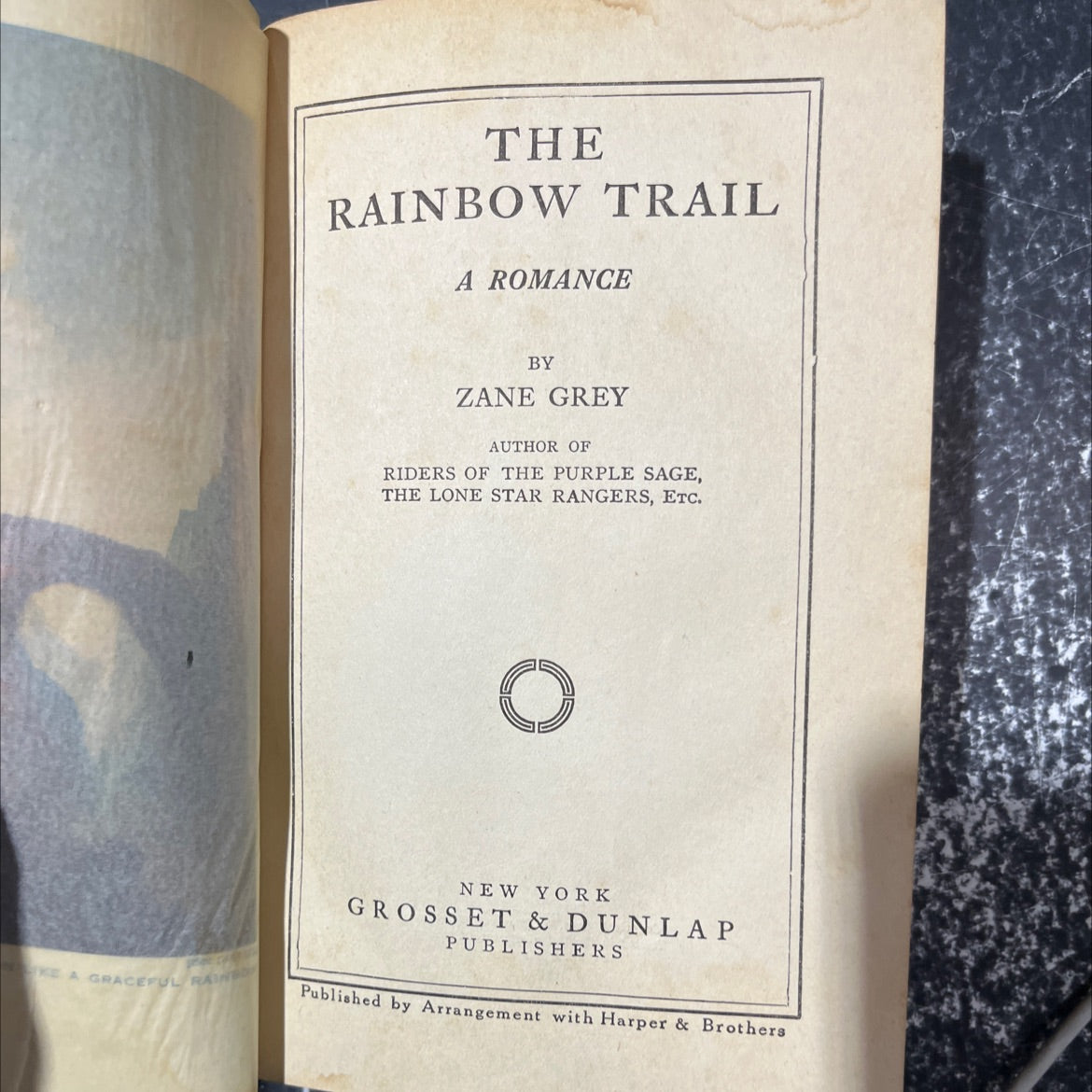 the rainbow trail book, by zane grey, 1915 Hardcover image 2