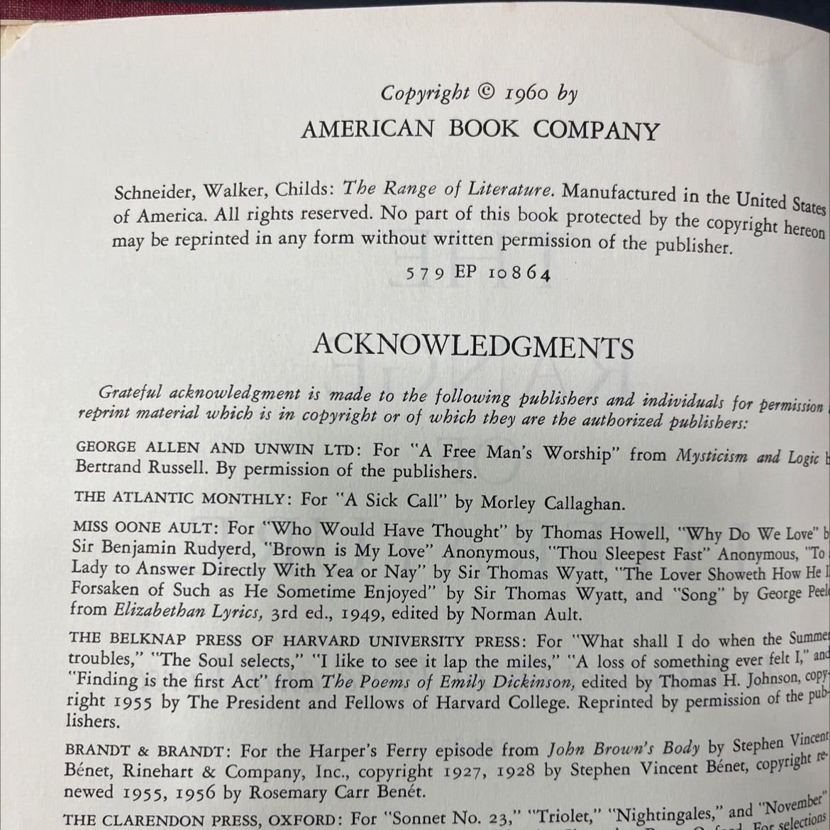 the range of literature an introduction to prose and verse book, by elisabeth w. schneider, albert l. walker, herbert image 3