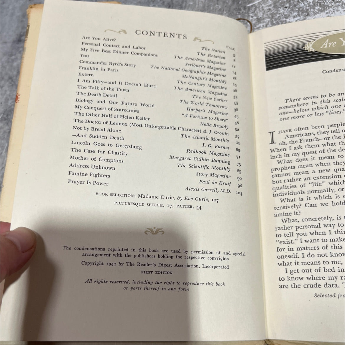 the reader's digest twentieth anniversary anthology book, by the reader's digest association, 1941 Hardcover image 3