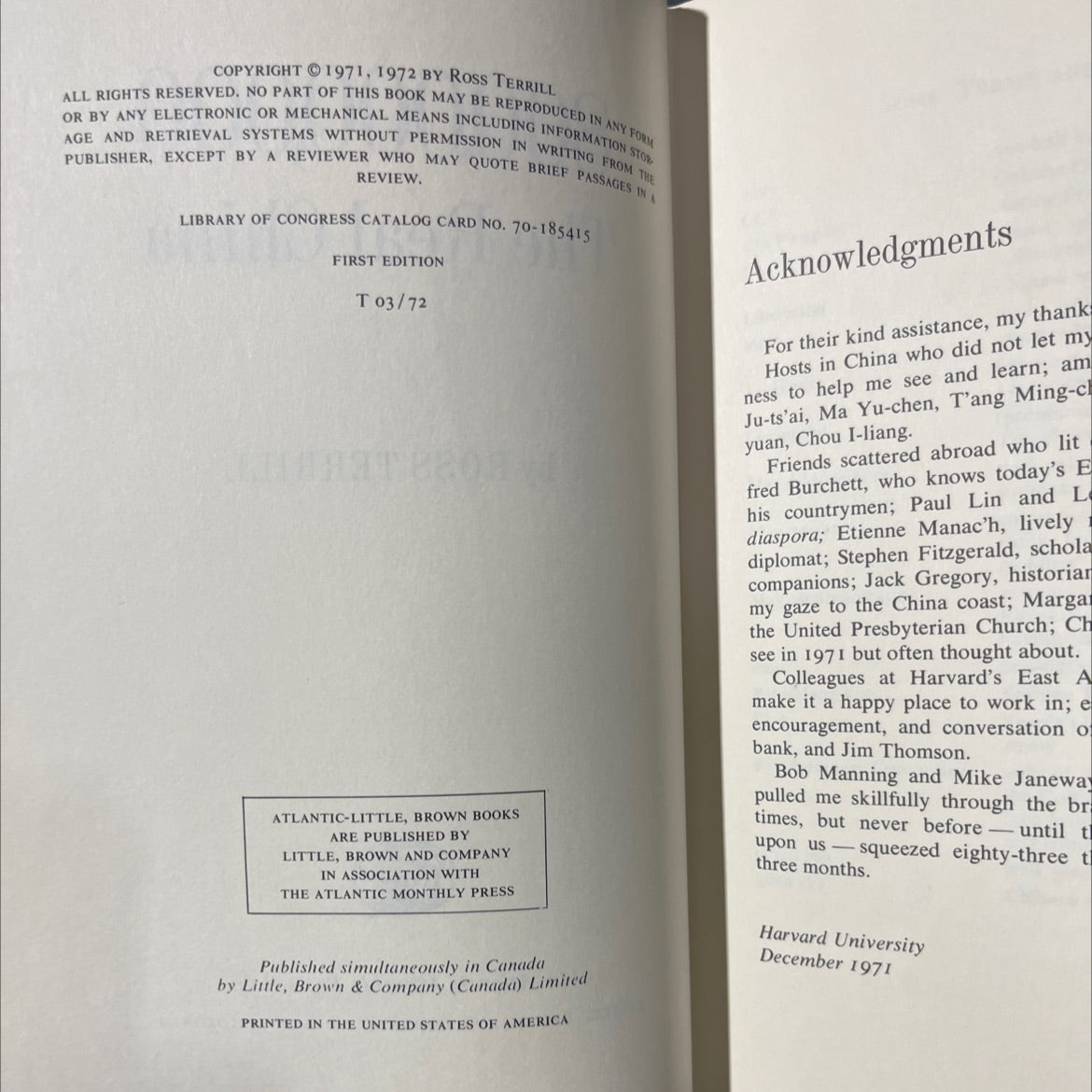 the real china book, by ross terrill, 1972 Hardcover image 3