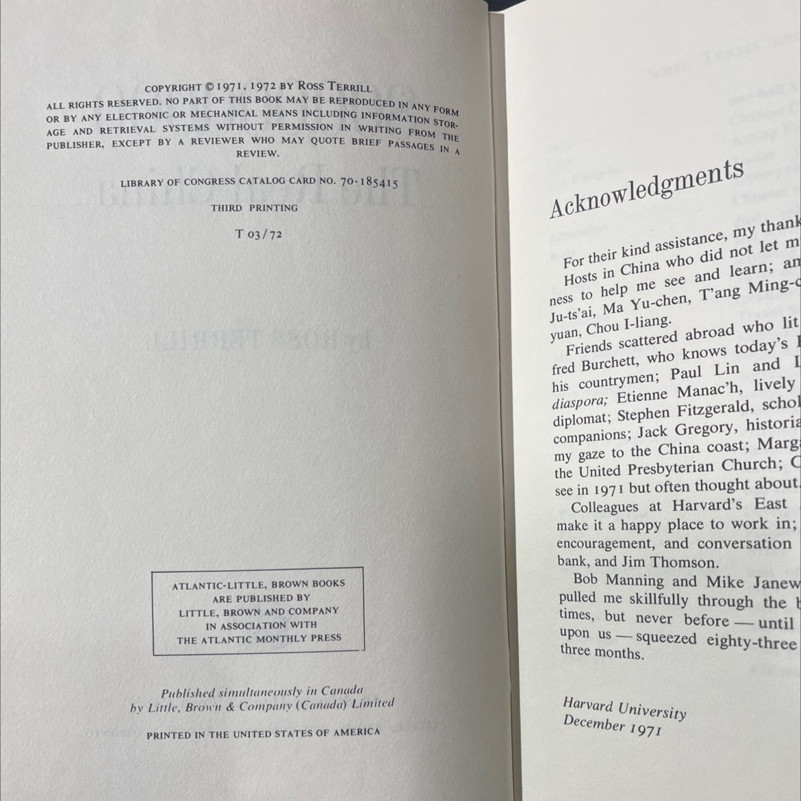 the real china book, by ross terrill, 1972 Hardcover image 3