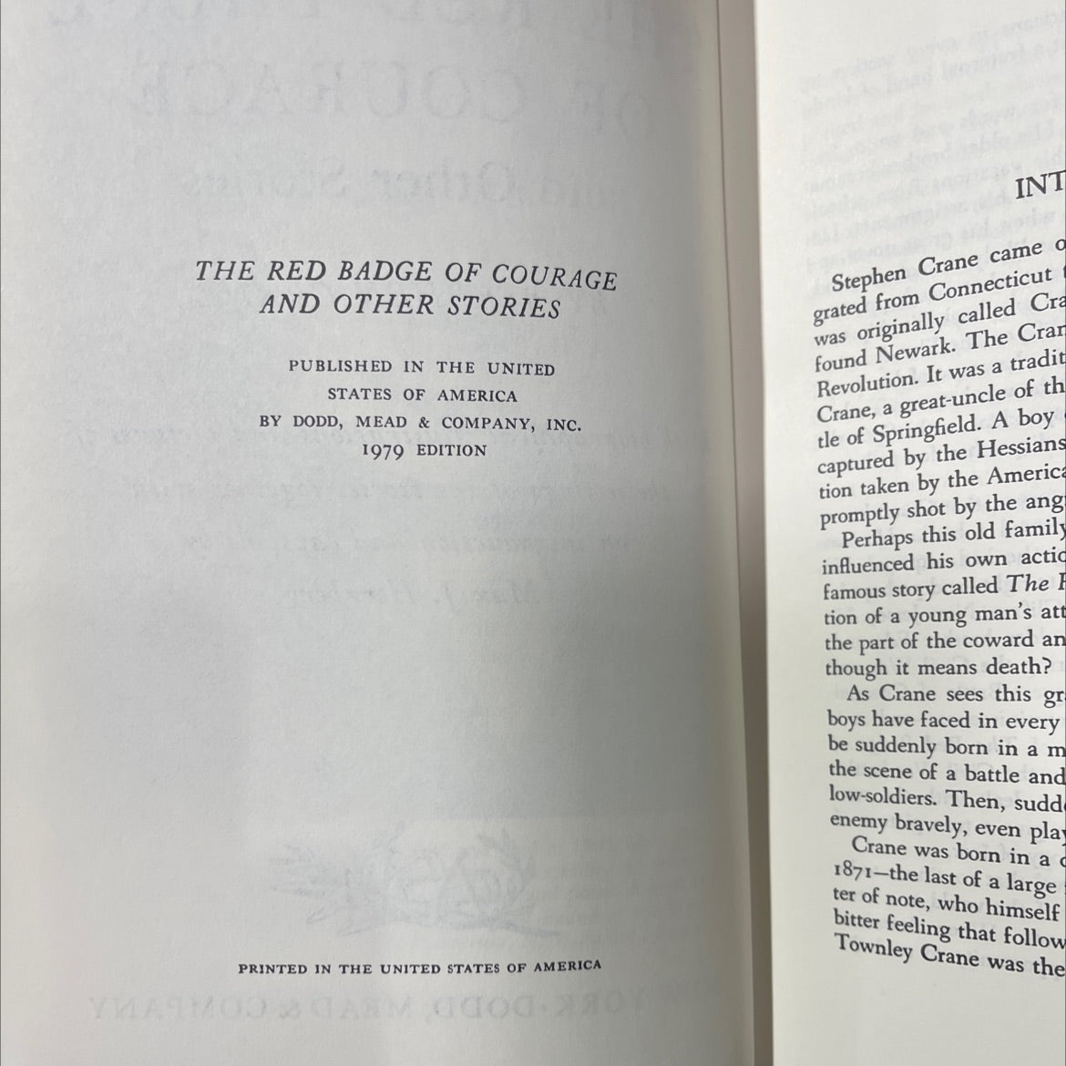 the red badge of courage and other stories book, by stephen crane, 1979 Hardcover image 3