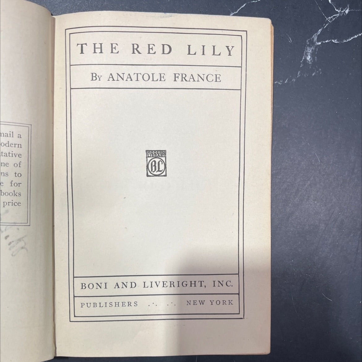 the red lily book, by anatole france, 1970 Hardcover image 2