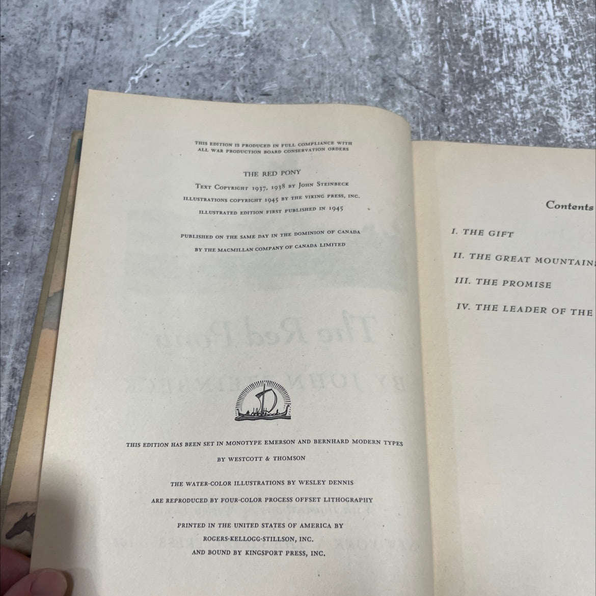 the red pony book, by john steinbeck, 1945 Hardcover image 3