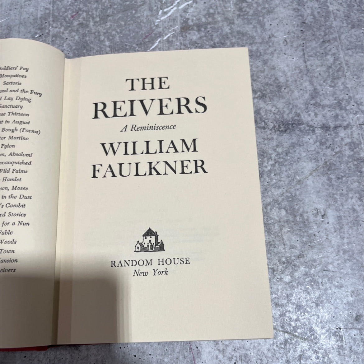 the reivers a reminiscence book, by william faulkner, 1962 Hardcover image 2