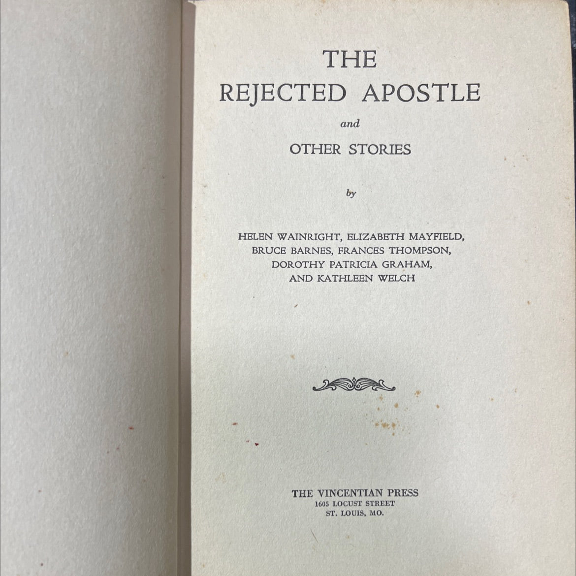 the rejected apostle and other stories book, by helen wainright, elizabeth mayfield, bruce barnes, frances thompson, image 2