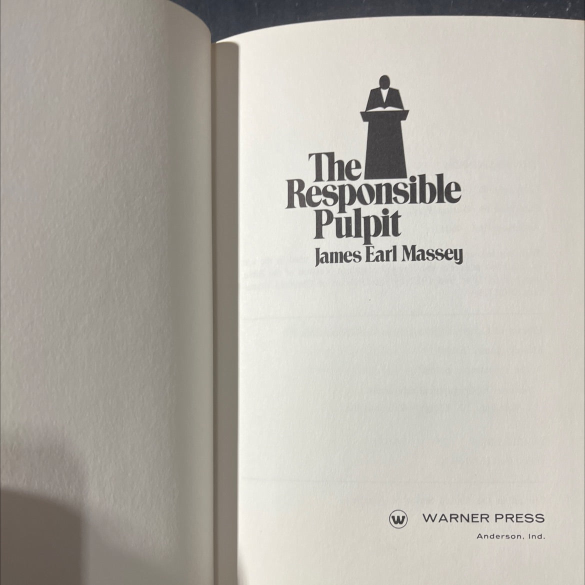 the responsible pulpit book, by james earl massey, 1974 Hardcover image 2