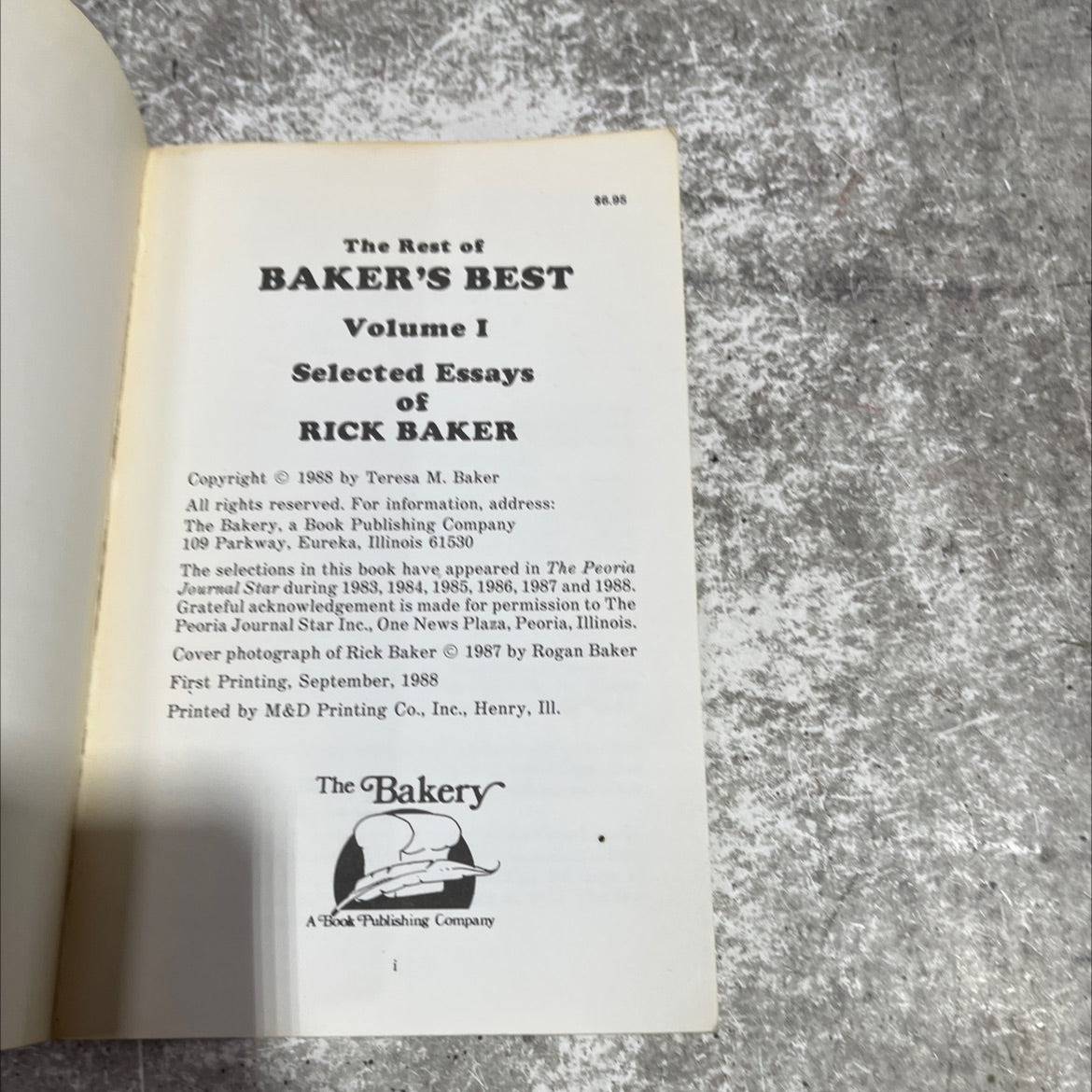 the rest of baker's best volume i selected essays of rick baker book, by rick baker, 1988 Paperback image 2