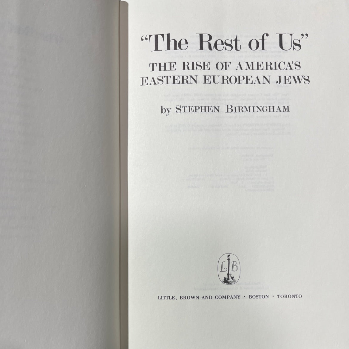 the rest of us book, by stephen birmingham, 1984 Hardcover image 2