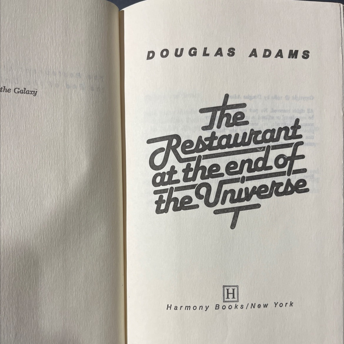 the restaurant at the end of the universe book, by douglas adams, 1980 Hardcover image 2