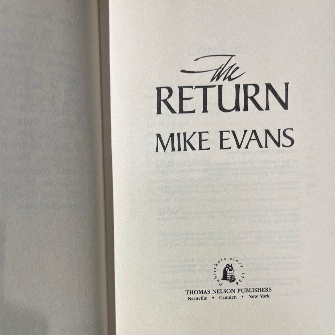 SIGNED the return mike evans book, by Mike Evans, 1986 Hardcover image 2