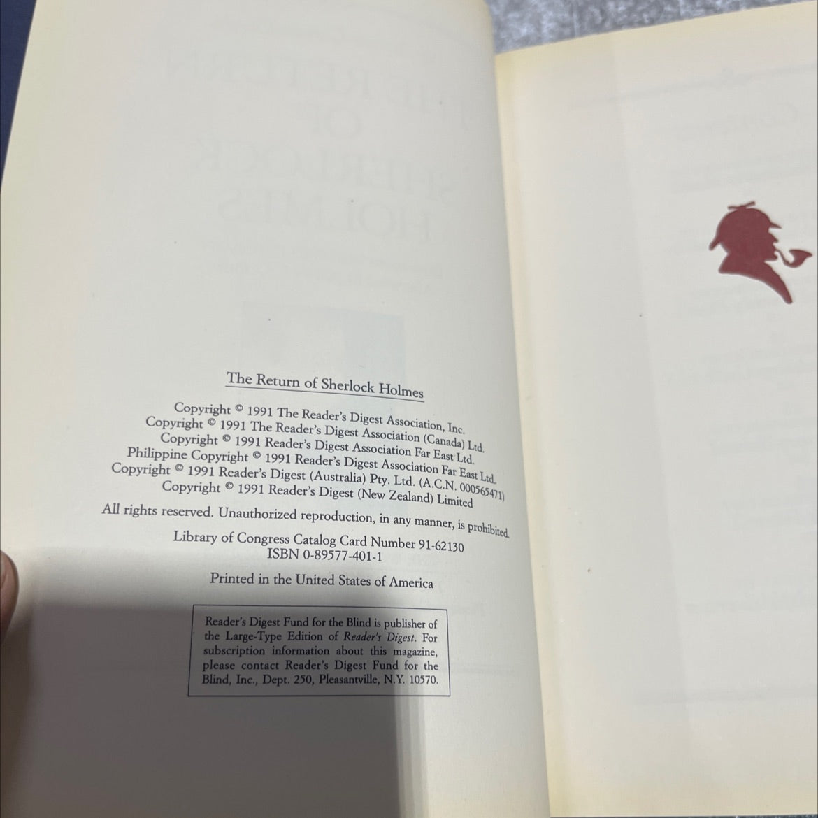 the return of sherlock holmes book, by sir arthur conan doyle, 1991 Hardcover image 3