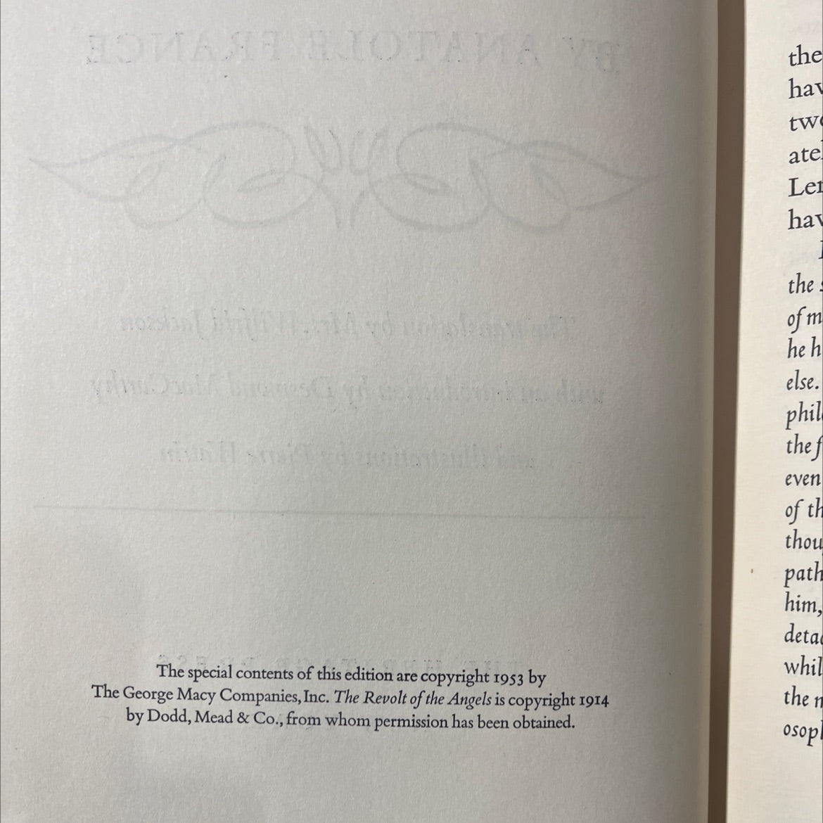 the revolt of the angels book, by anatole france, 1953 Hardcover image 3