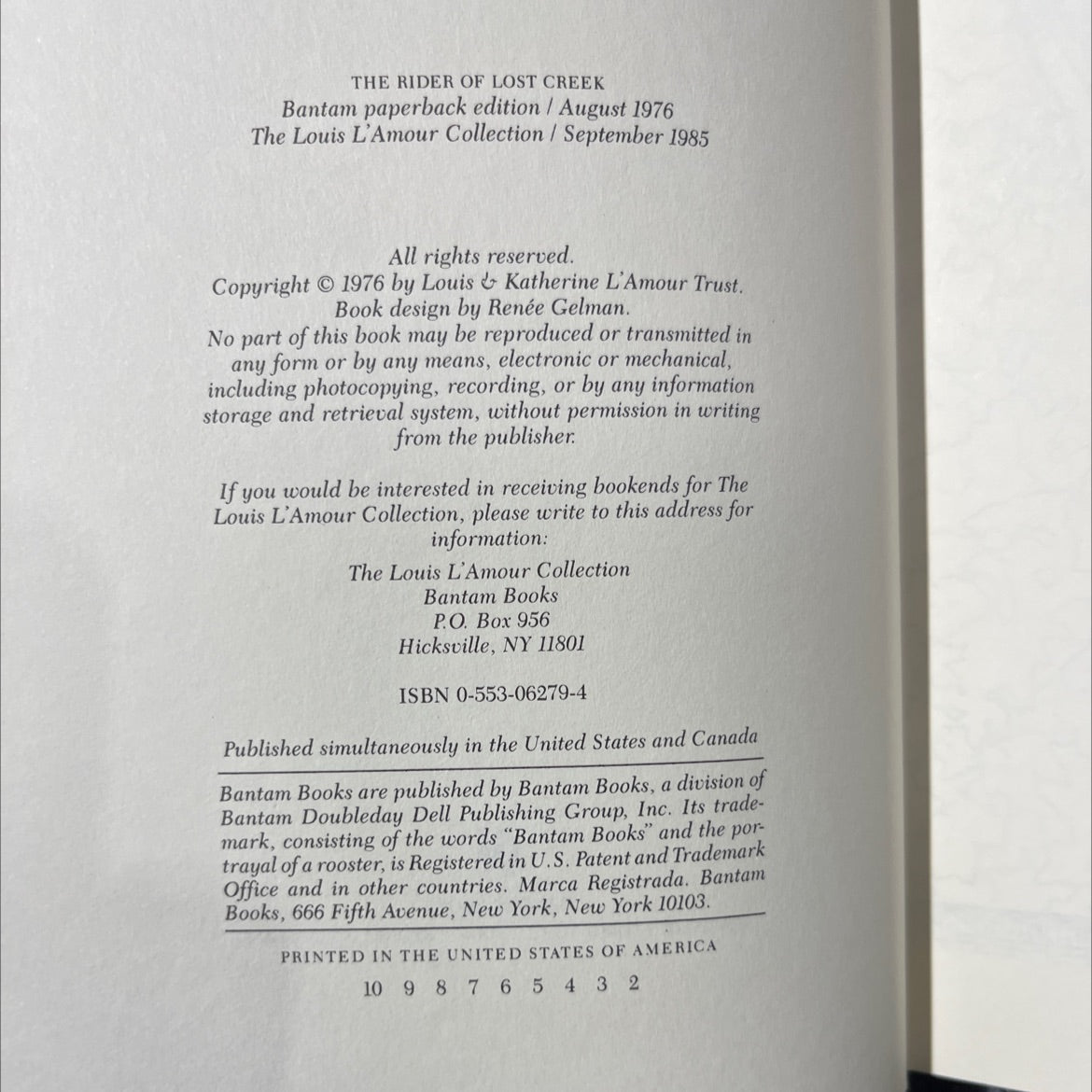 the rider of lost creek book, by louis l'amour, 1976 Hardcover image 3