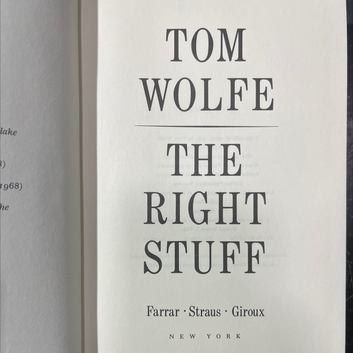 the right stuff book, by Tom Wolfe, 1983 Hardcover image 2