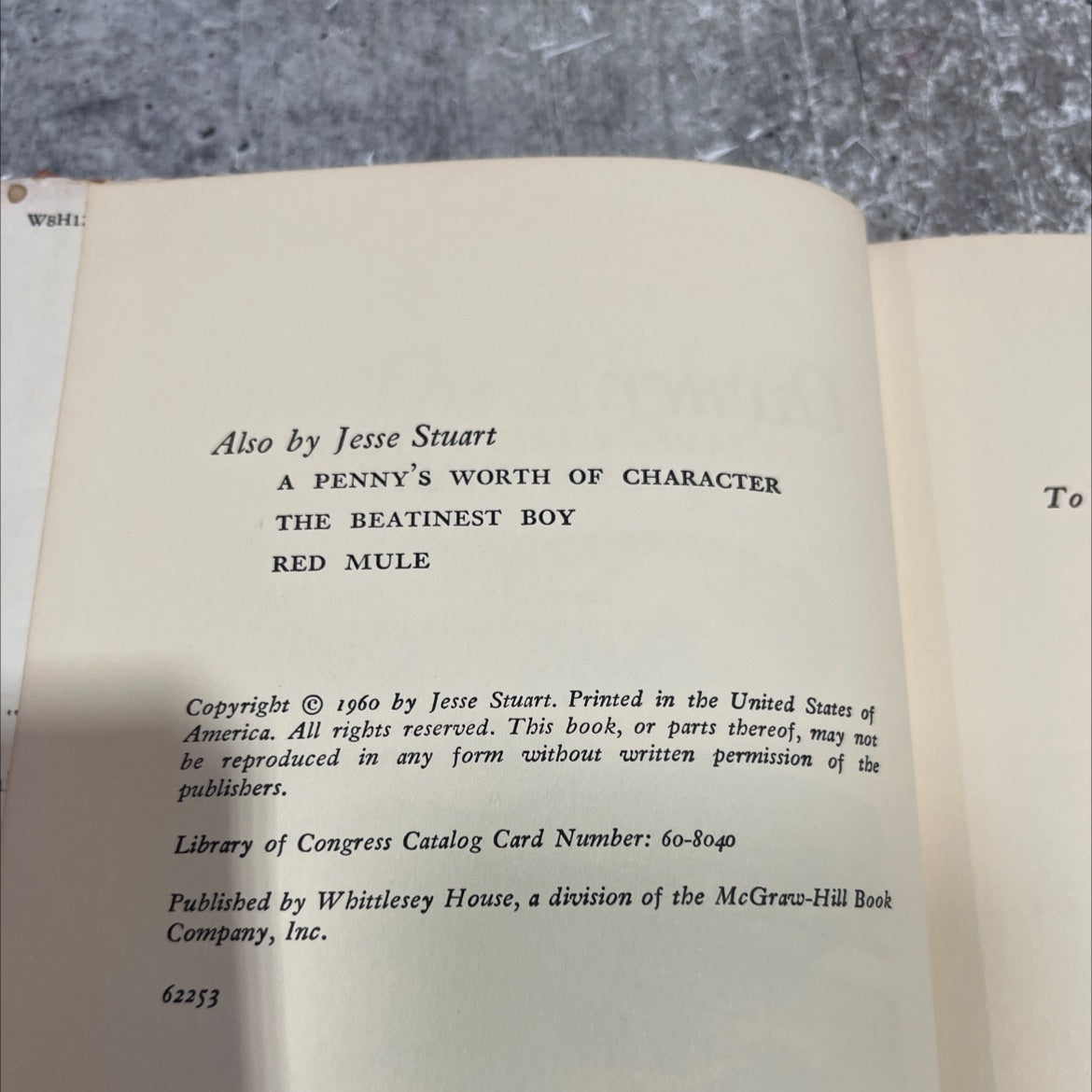 the rightful owner book, by jesse stuart, 1960 Hardcover image 3
