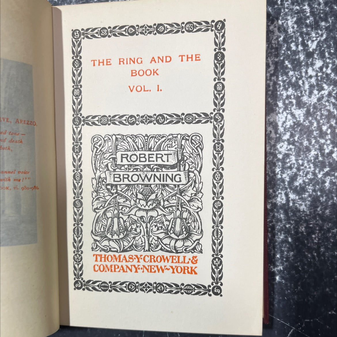 the ring and the book vol. i book, by robert browning, 1898 Hardcover image 2