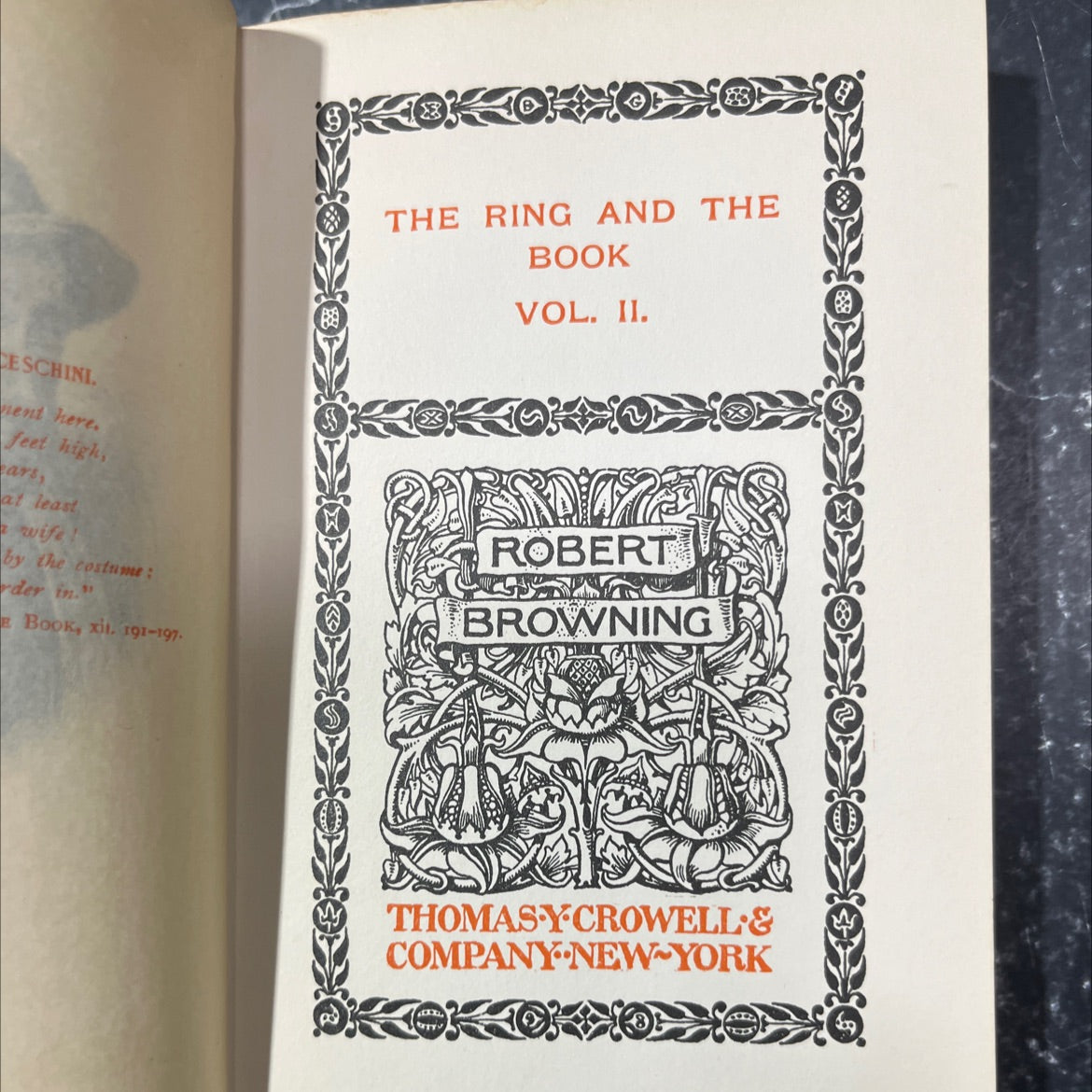 the ring and the book vol. ii book, by robert browning, 1898 Hardcover image 2