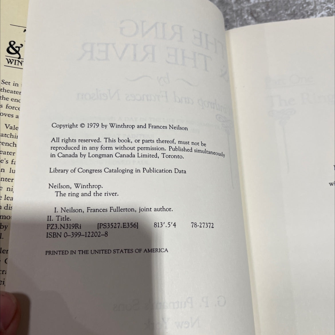 the ring and the river book, by Winthrop and Frances Neilson, 1979 Hardcover image 3