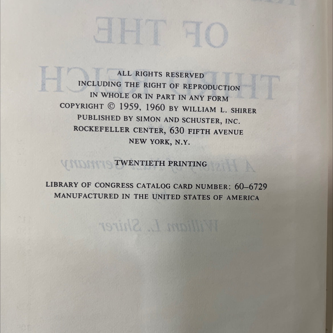 the rise and fall of the third reich book, by william l. shirer, 1960 Hardcover image 3