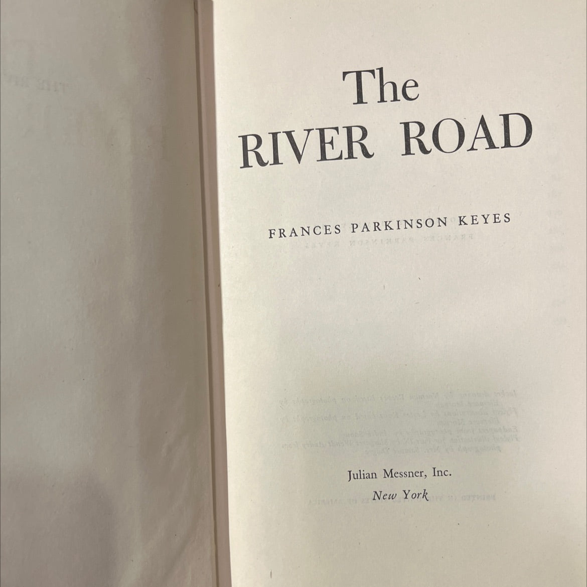 the river road book, by frances parkinson keyes, 1945 Hardcover image 2