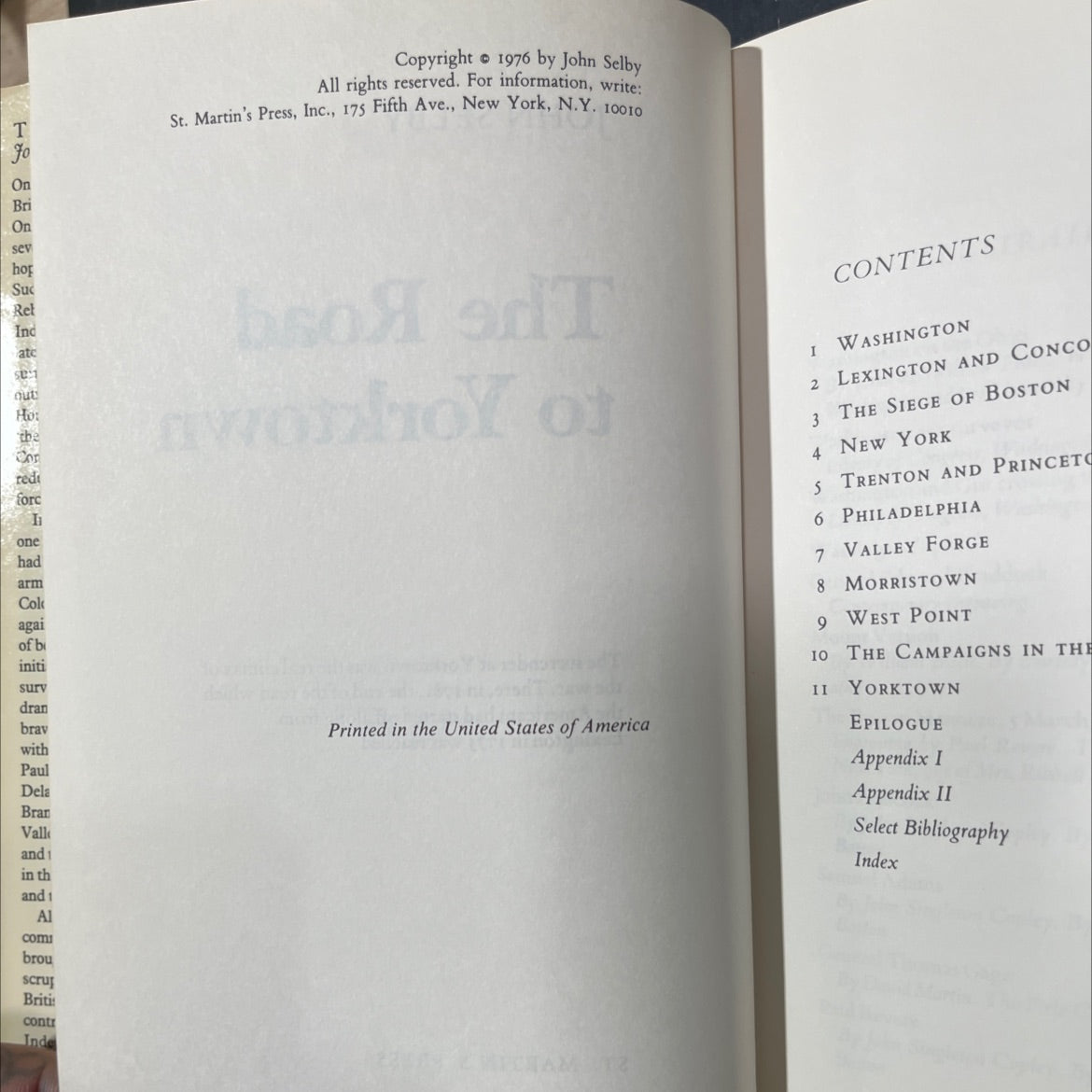 the road to yorktown book, by john selby, 1976 Hardcover image 3