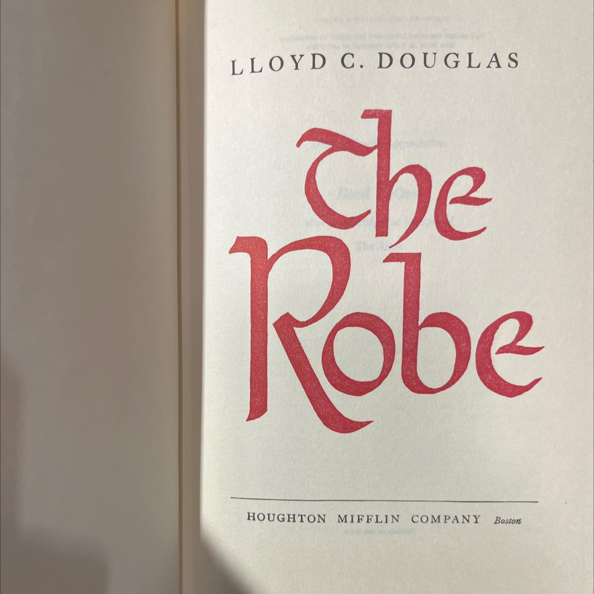 the robe book, by lloyd c. douglas, 1942 Hardcover image 2