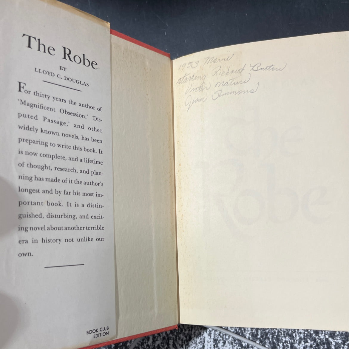 the robe book, by lloyd c. douglas, 1942 Hardcover image 4