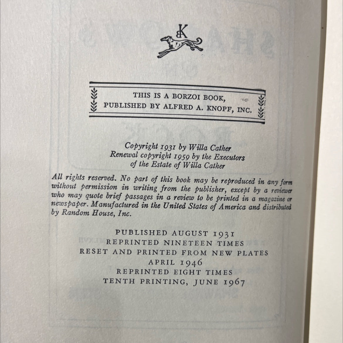 the rock book, by Willa Cather, 1970 Hardcover image 3