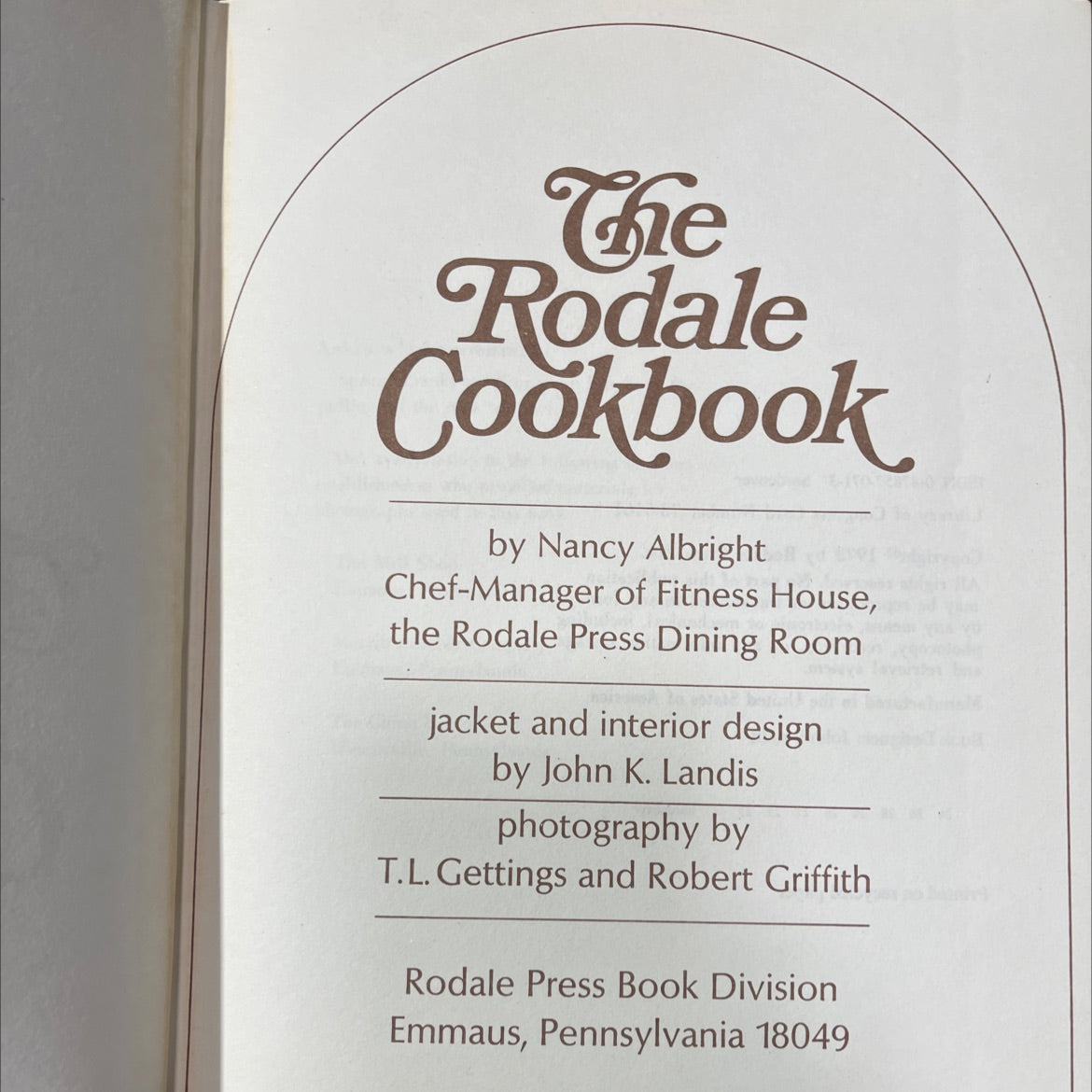 the rodale cookbook book, by Nancy Albright, 1973 Hardcover image 2