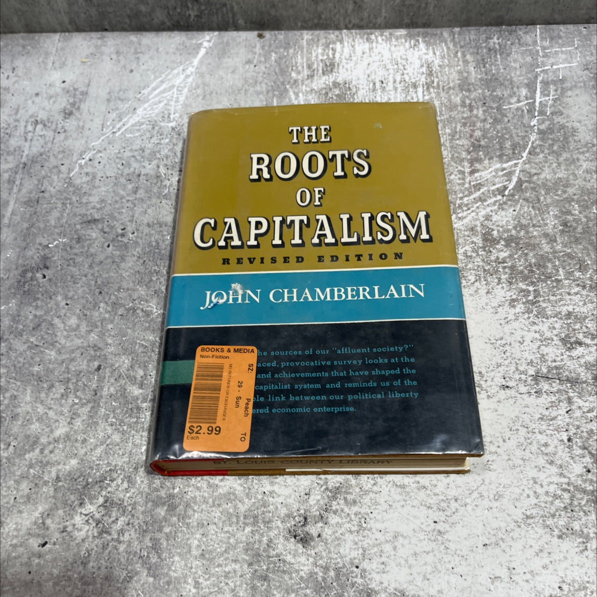 the roots of capitalism book, by john chamberlain, 1965 Hardcover image 1