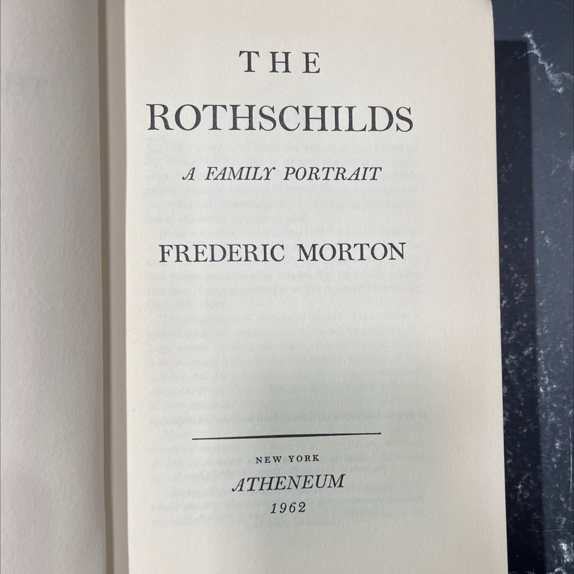 the rothschilds a family portrait book, by frederic morton, 1962 Hardcover image 2