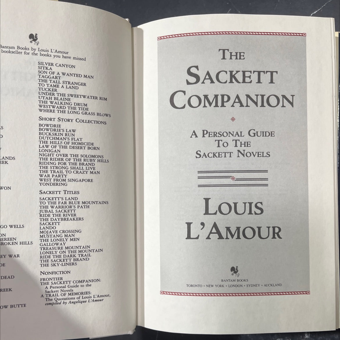 the sackett companion a personal guide to the sackett novels book, by louis l'amour, 1988 Hardcover image 2