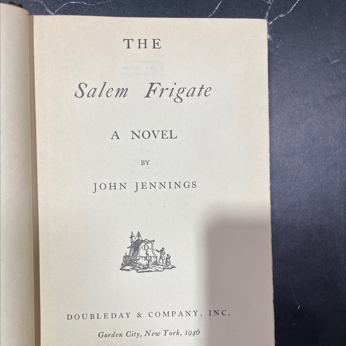 the salem frigate book, by john jennings, 1946 Hardcover, Vintage image 2
