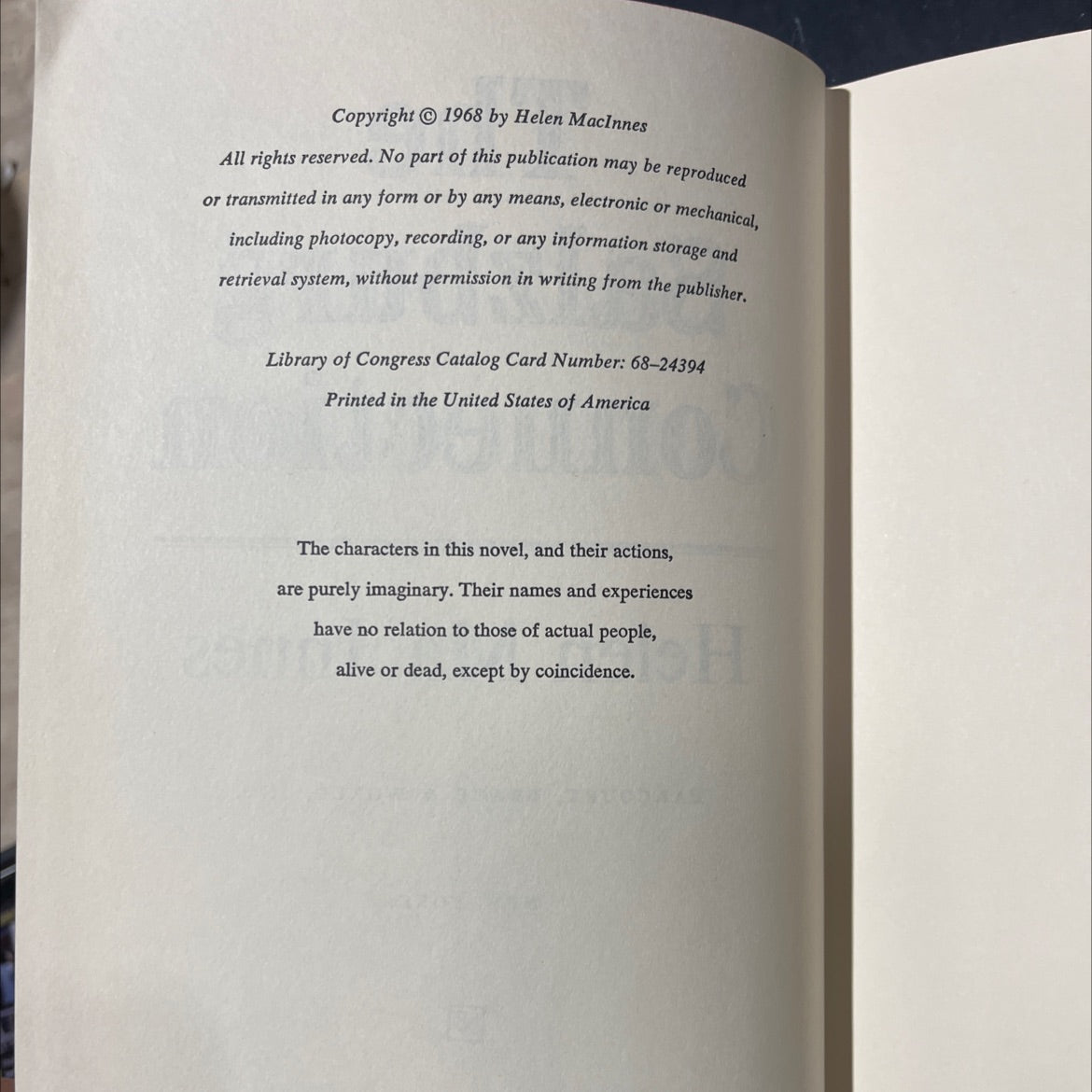 the salzburg connection book, by Helen MacInnes, 1968 Hardcover image 3