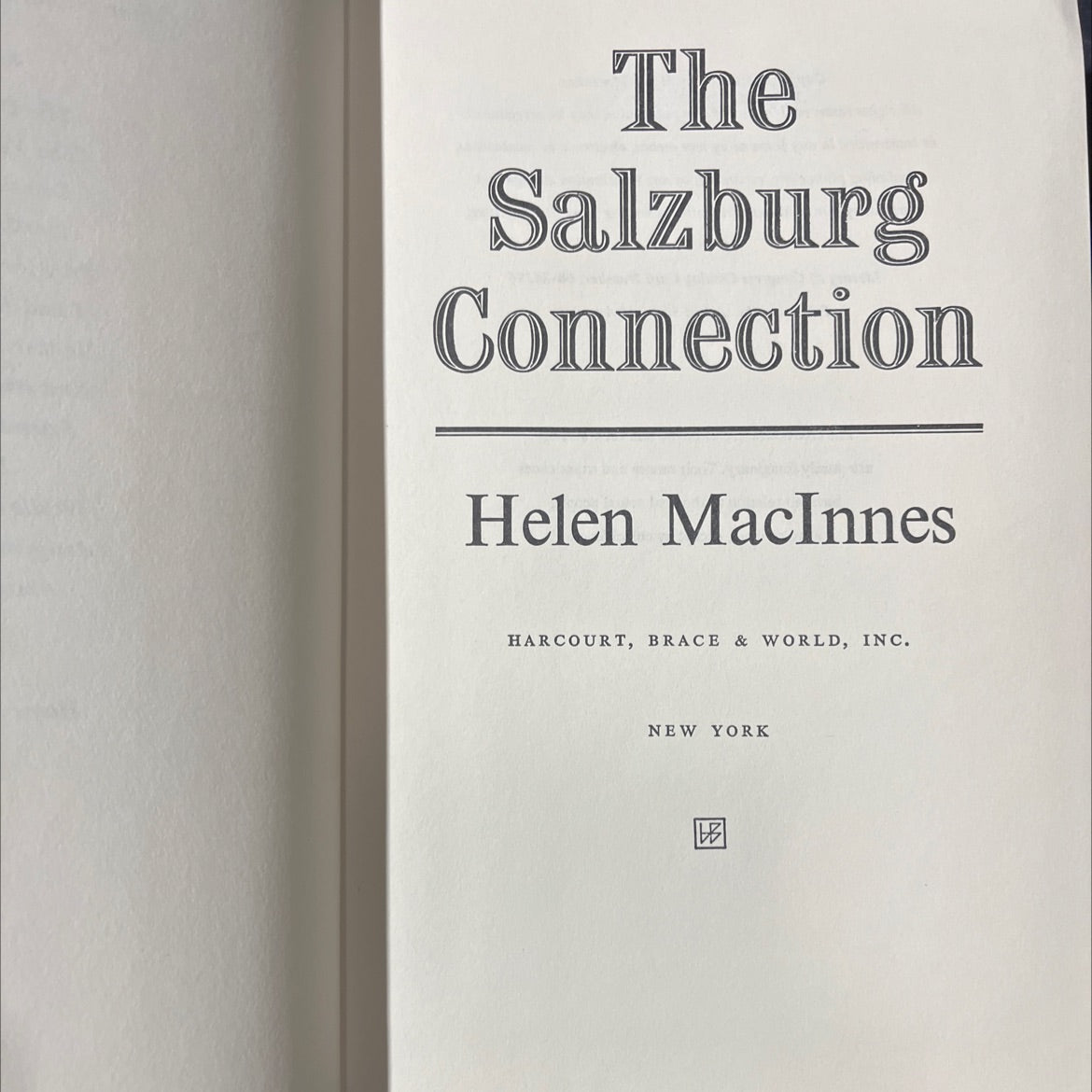 the salzburg connection book, by Helen MacInnes, 1968 Hardcover image 2