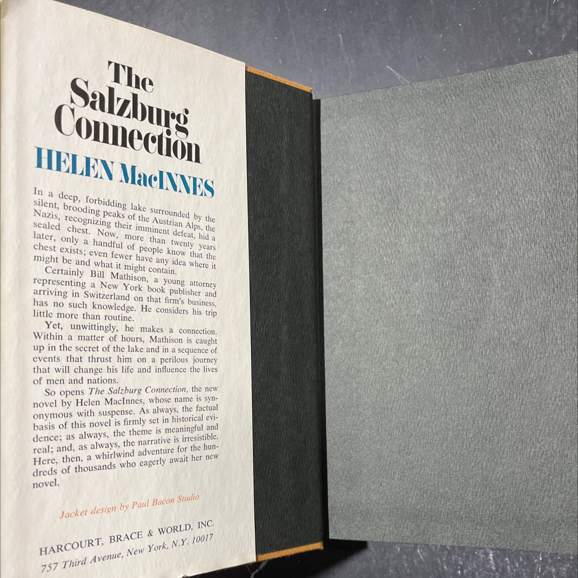 the salzburg connection book, by Helen MacInnes, 1968 Hardcover image 4