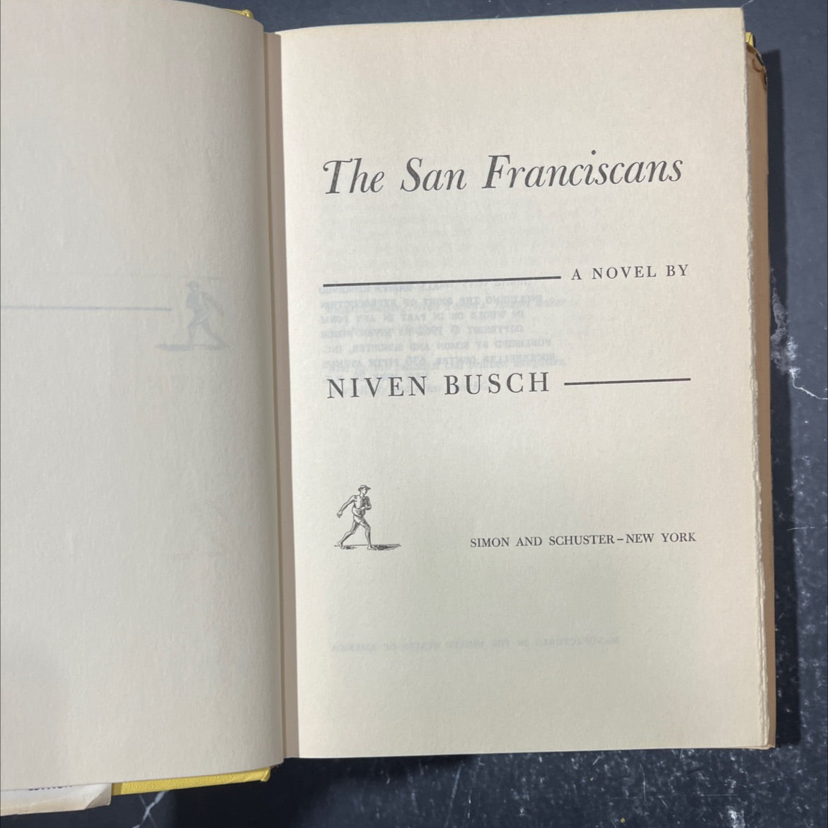 the san franciscans book, by niven busch, 1962 Hardcover image 2