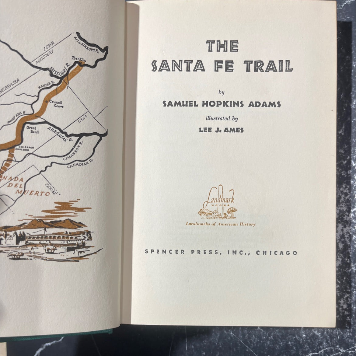 the santa fe trail book, by samuel hopkins adams, 1951 Hardcover image 2