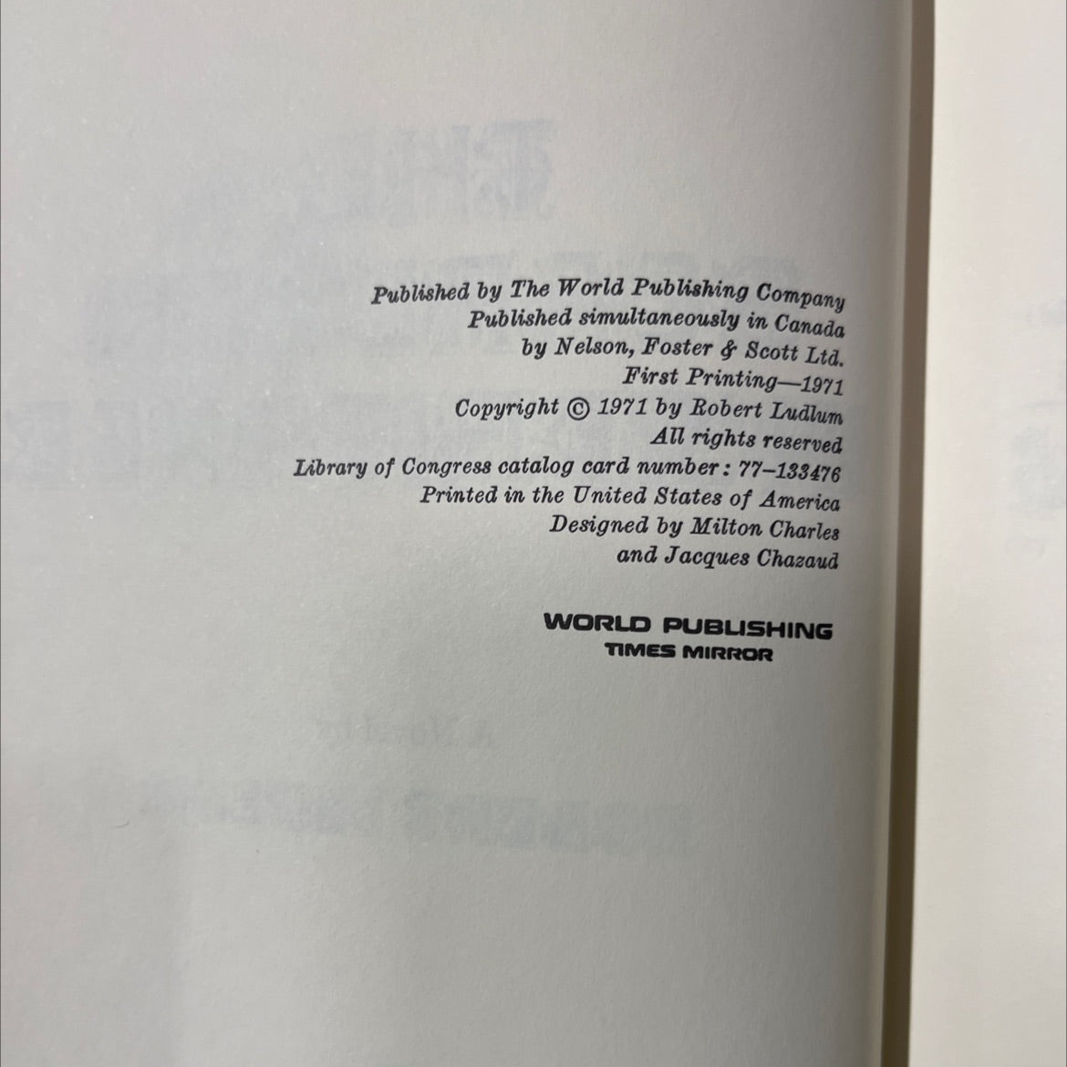 the scarbatti inheritance book, by robert ludlum, 1971 Hardcover image 3