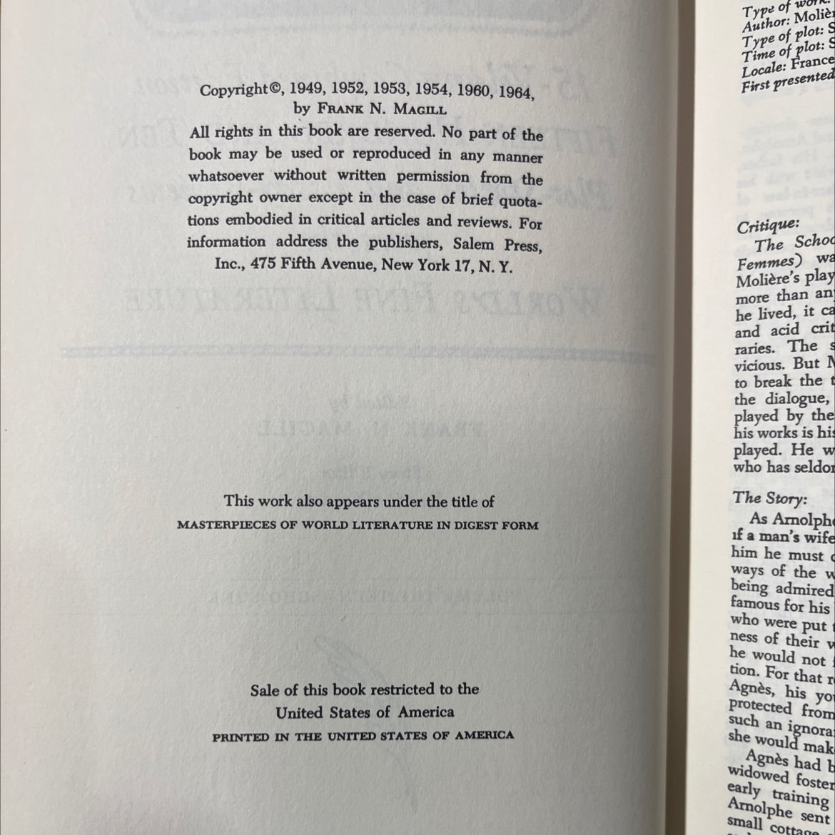 the school for wives book, by molière, 1964 Hardcover image 3