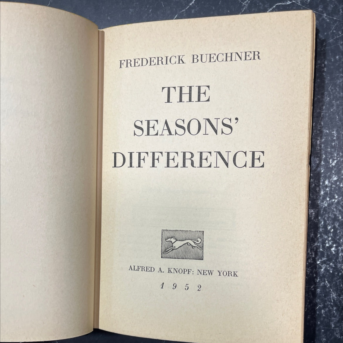 the seasons' difference book, by Frederick Buechner, 1951 Hardcover image 2