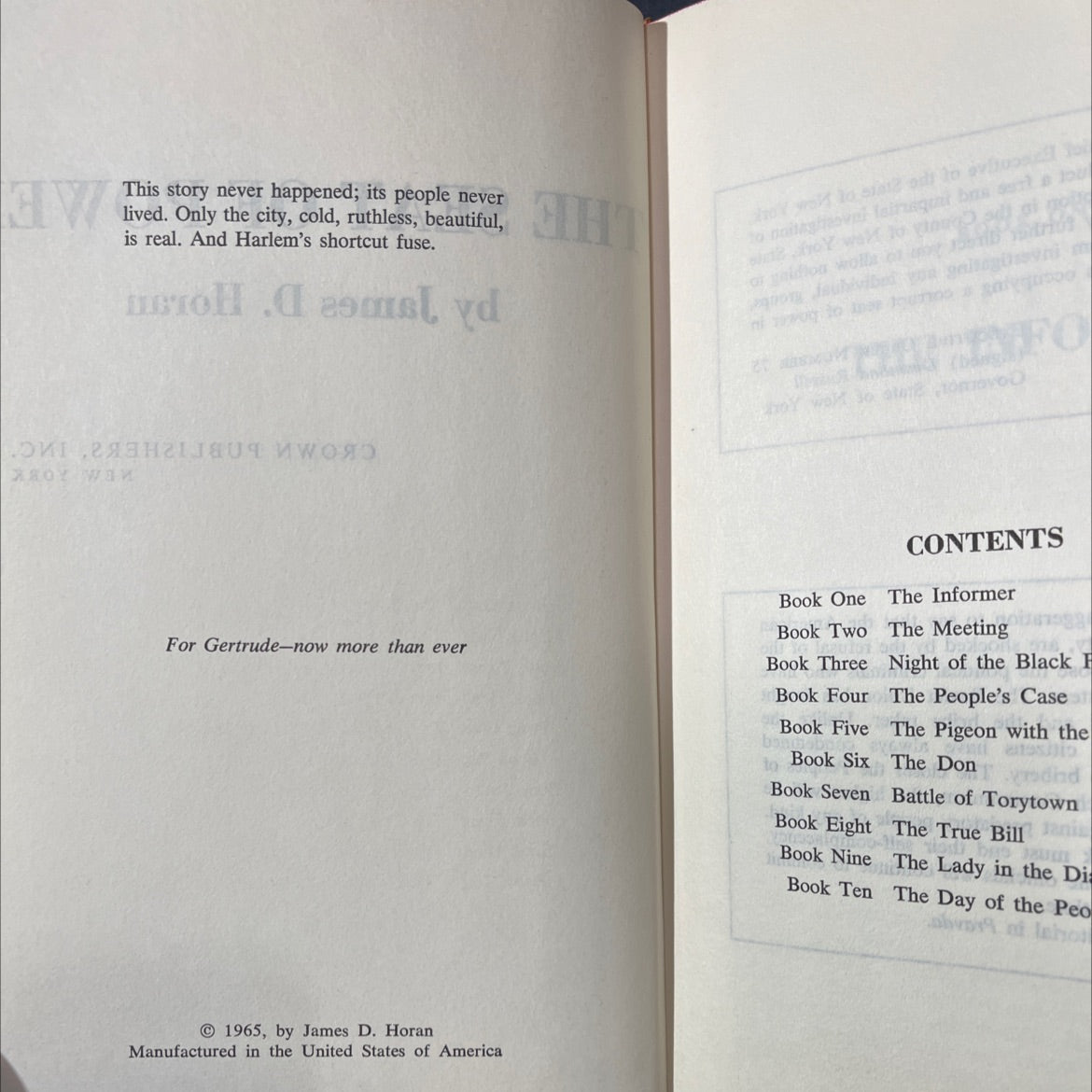 the seat of power book, by James D. Horan, 1965 Hardcover image 3